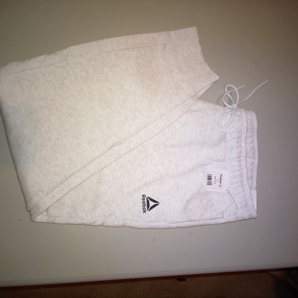 Men's Reebok Light Gray Joggers - Picture 2 of 3